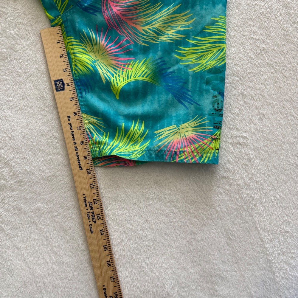 Hurley Boys XL Board Shorts Tropical Palm Print Teal Swim Trunks - Picture 5 of 6